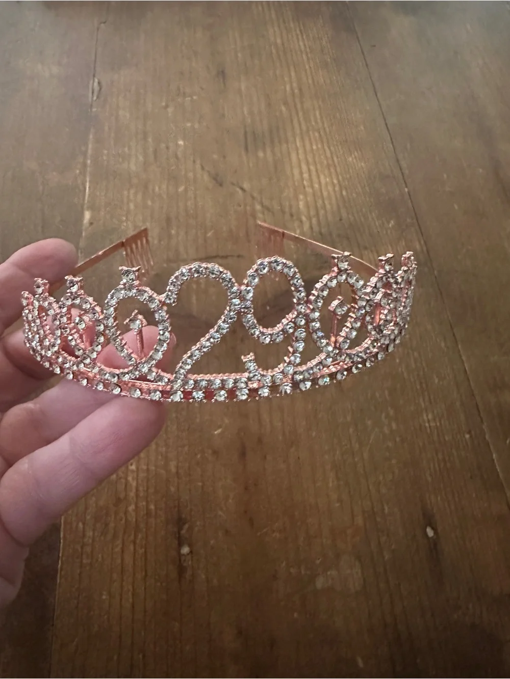Rose Gold Crystal “29” Tiara Headband